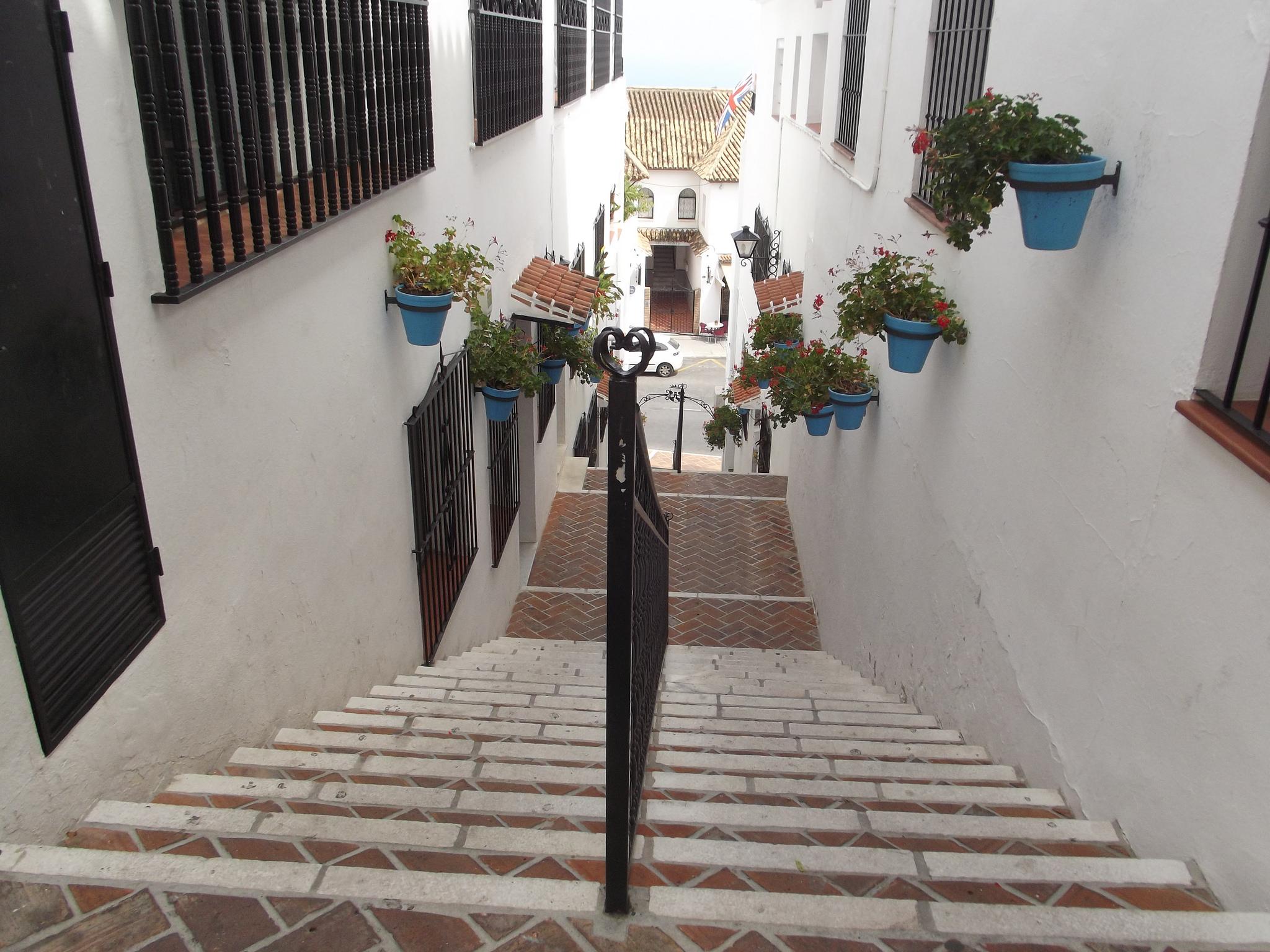 Treppenstufen in den Gassen von Mijas